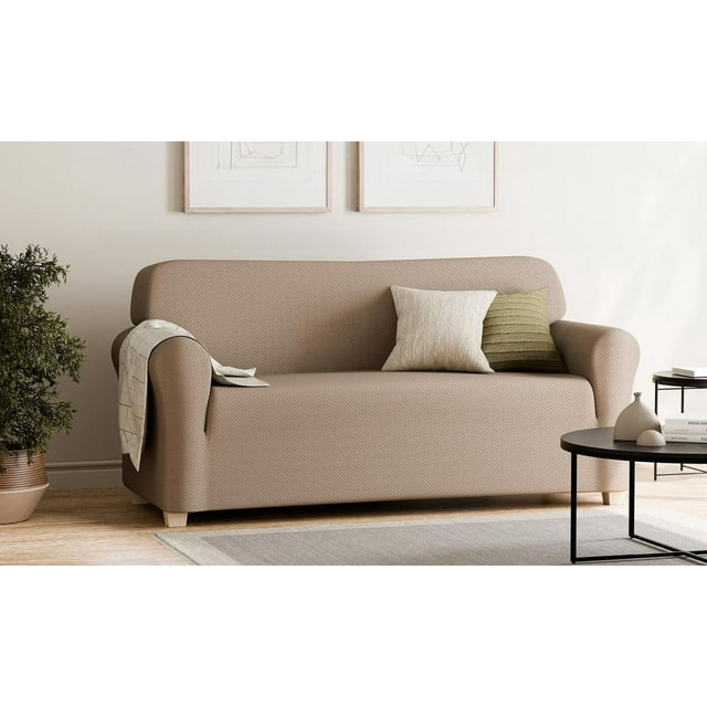 Housse de sofa extensible douce Pixel, housse de mobilier fabriquée avec 20 % de tissu recyclé, lavable à la machine