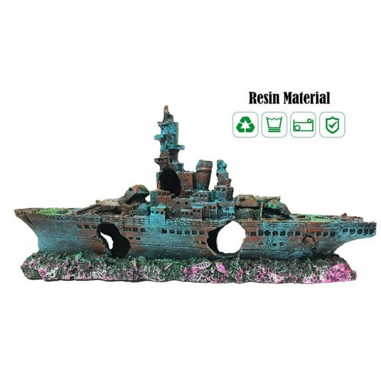Sunken Battleship Aquarium Decoration for Freshwater and Saltwater Fish Tanks Walmart
