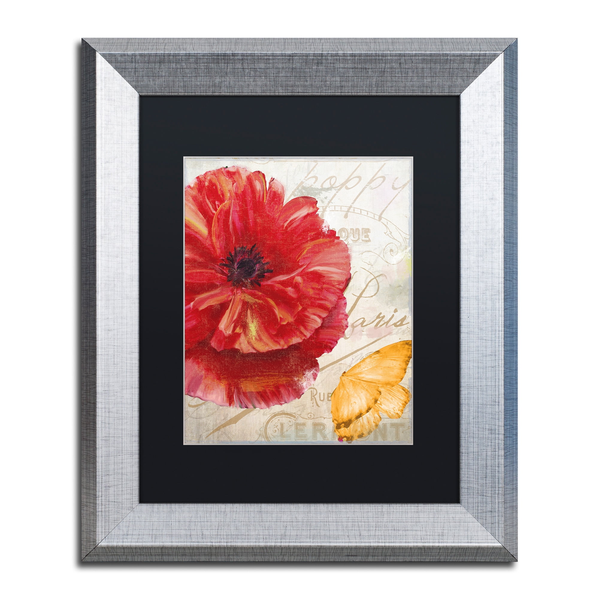 Trademark Fine Art "Red Poppy" Canvas Art by Color Bakery, Black Matte, Silver Frame