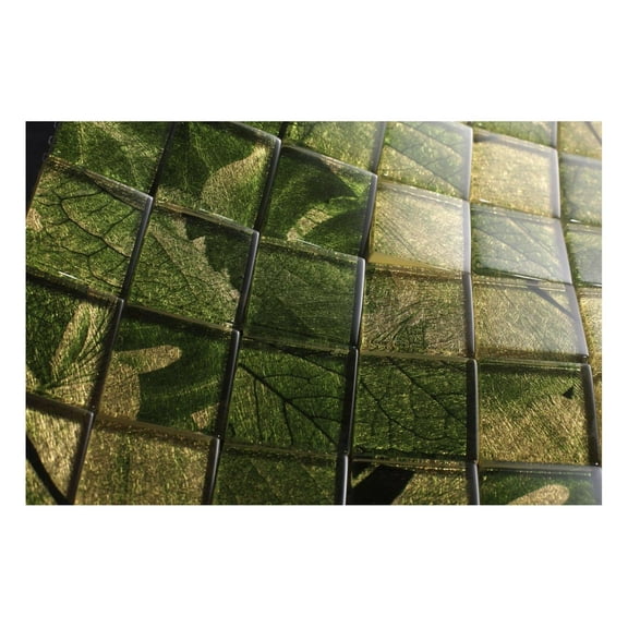 2x2 Square Glass Mosaic Tile (Spring - Green)