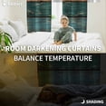 thumbnail image 5 of Teal Turquoise Wooden Blackout Curtains for Bedroom/Living Room, Thermal Insulated Kitchen Curtains, Rustic Retro Farmhouse Western Country Grommet Darkening Window Treatment Drapes 27.5"x39"x2, 5 of 8