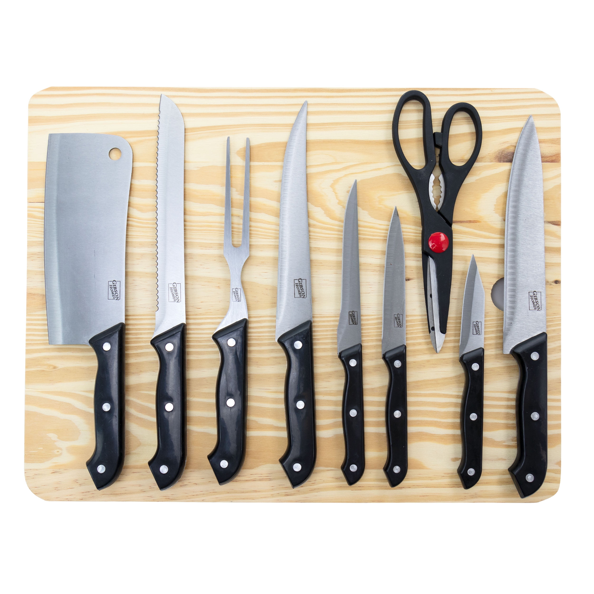 Gibson Home Wildcraft 10 Piece Cutlery Set with Wooden Cutting Board -  Walmart.com