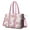 Pioneer Flower Floral, variant on Teacher Tote Bag,Pioneer Flower Floral Print Pattern Teacher Utility Tote Bag,Large Work Tote Bags for Women with Multiple Pockets,Top Zipper Closure,13.8x10.6x6.7 Inch