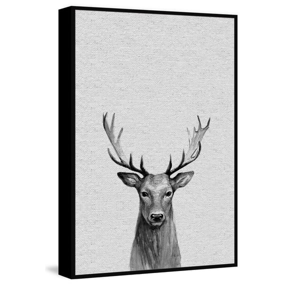 MARMONT HILL - Handmade Staring Buck III Floater Framed Print on Canvas 16 x 24