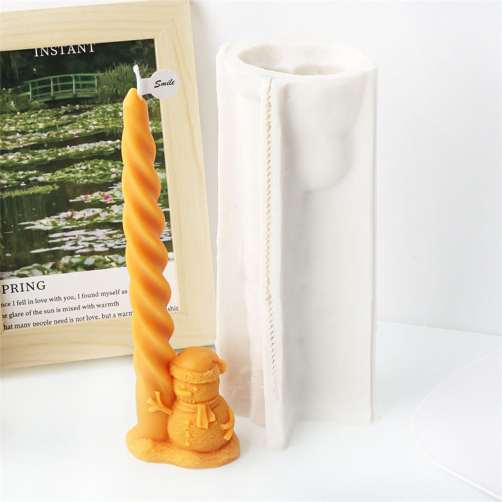 Christmas Silicone Mold DIY Crystal Epoxy Resin Molds Spirals Column Snowman Elk Scented Candle Molds Home Decorations