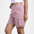 thumbnail image 6 of Horkkom Hiking Shorts Women Button Zipper Elastic Waist Cargo Shorts Running Athletic Travel Golf Shorts with Pockets S, 6 of 8