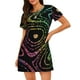 thumbnail image 1 of Easygdp Rainbow Glitter Camisón de manga corta para mujer, informal, estampado, 1 of 6