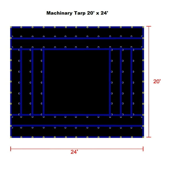 20' x 24' Light Weight Truck Tarp, Black Color, Great for Flat Bed Truck Hauling Equipments & Machineries, 15OZ Gauge, Lighter Weight for Easy Handling, Patchable and Repairable, Made by Xtarps