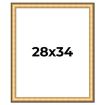 28x34 Frame Gold Plein Aire Solid Wood Picture Frame Width 2 Inches | Interior Frame Depth 0.5
