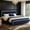 Blue, variant on 4 EVER WINNER Twin Bed Frame, Velvet Upholstered Bed Frame with Diamond Headboard, Black Bed Frame Twin Size , Black