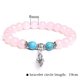 thumbnail image 1 of Pulsera de cuarzo rosa para mujer, brazalete de cuentas de cristal rosa, piedra Natural elástica, joyería curativa, regalo de Reiki, 1 of 4