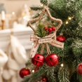 thumbnail image 4 of Christmas Door Decorations with Rustic Jute Frame, Greenery, and Classic Bow, Vintage Christmas Wall Decor Featuring A Festive Christmas Tree Star Silhouette for Christmas Home, 4 of 4