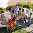 thumbnail image 2 of VINGLI 33" Round Metal Wood Burning Fire Pit with Dual Swivel Cooking Grates, 2 of 8