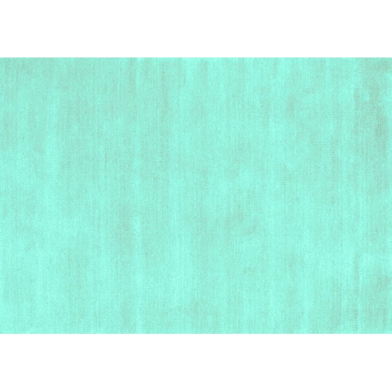 Ahgly Company Machine Washable Indoor Rectangle Abstract Turquoise Blue Contemporary Area Rugs, 6' x 9'
