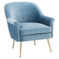 thumbnail image 3 of SAFAVIEH Rodrik Modern Style Upholstered Accent Chair, Light Blue, 3 of 7