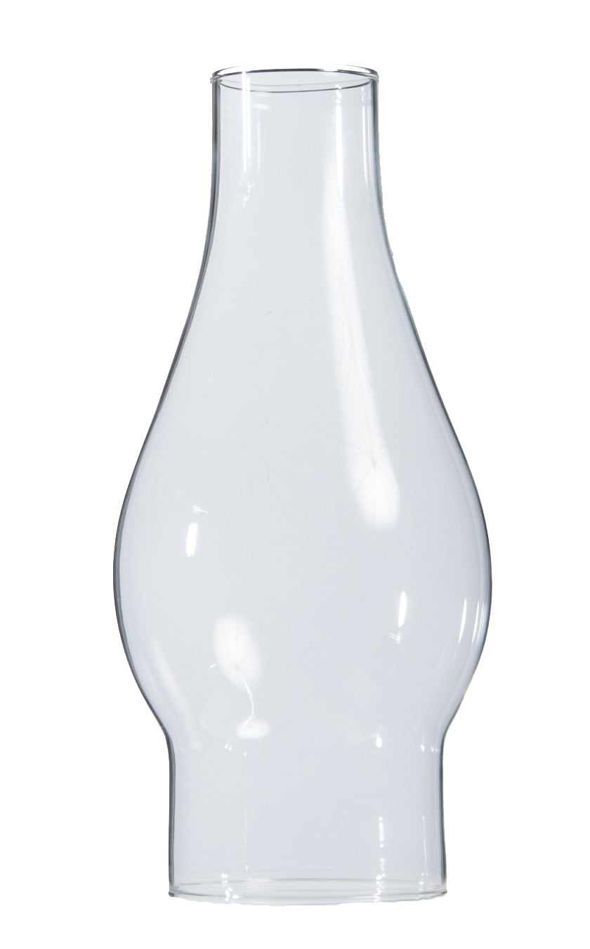 3 X 10 INCH TALL STANDARD CENTER BULGE CLEAR GLASS CHIMNEY OIL KEROSENE LAMP 