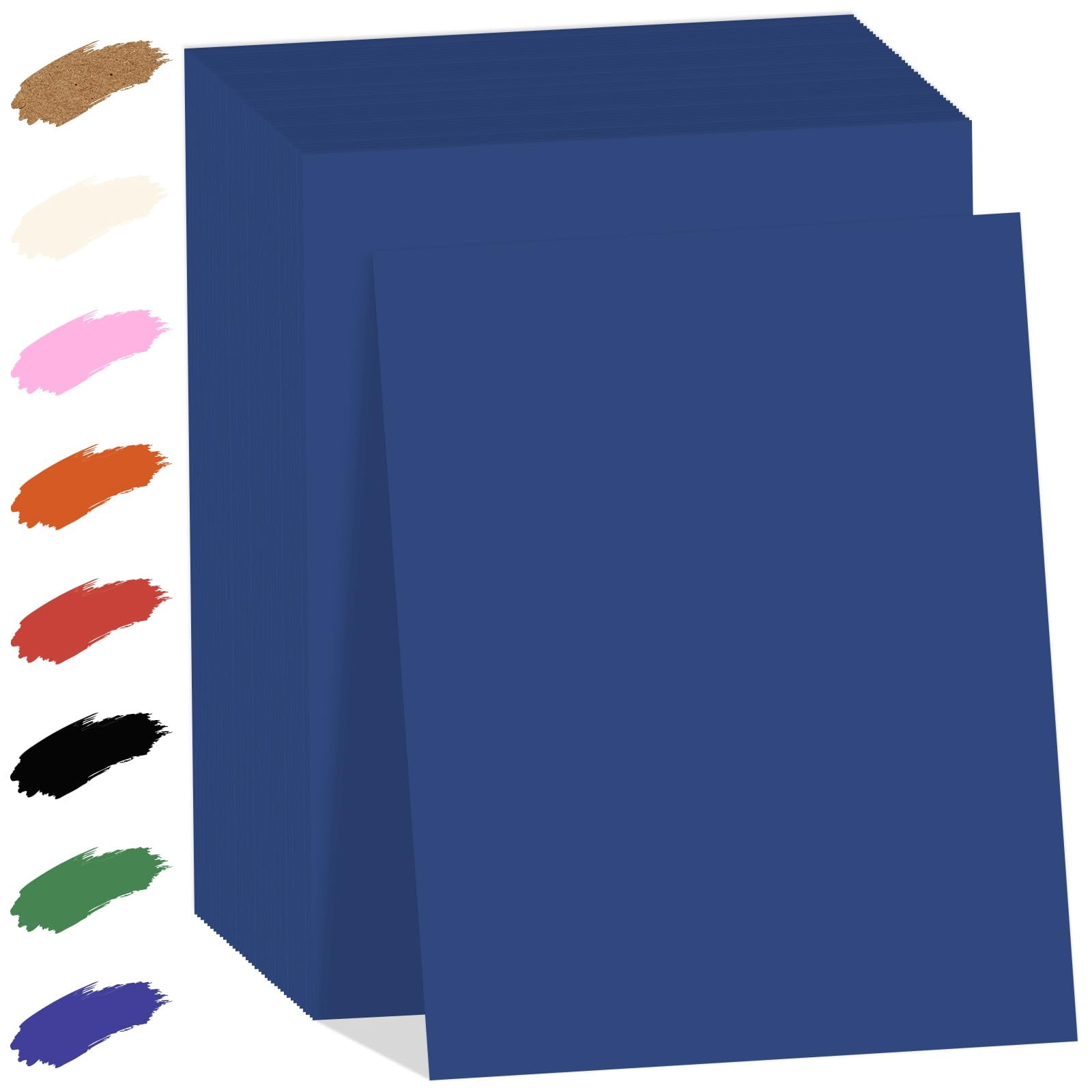 Navy Cardstock Paper 8.5'' X 11''  100 Sheets 180gsm/65 Lb Printer Cover Card Stock Construction For Making Printing Craft Drawing Scrapbooking School Supplies