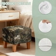 thumbnail image 7 of SCRAWLGOD Camo Forest Maple Leaf Print Square Ottoman Covers, Removable Ottoman Slipcover, Square Footstool Protector Covers Stretch Stool Cover Rectangular with Elastic Bottom, 7 of 7