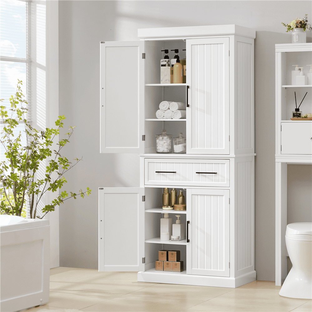 Renwick 72.5 inch H Kitchen Pantry Cabinet, White