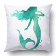 thumbnail image 1 of Funda de almohada ABPHQTO con Silueta de Acuarela de Sirena Pintada a Mano 45x45 cm, 1 of 1