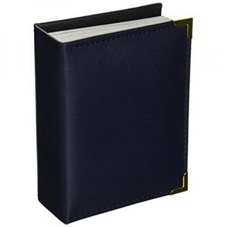Pioneer Photo Albums 100 Pocket Navy Blue Sewn Leatherette Cover with Brass Corner Accents Photo Album, 4 by 6-Inch