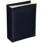 Pioneer Photo Albums 100 Pocket Navy Blue Sewn Leatherette Cover with Brass Corner Accents Photo Album, 4 by 6-Inch