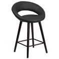 thumbnail image 7 of Flash Furniture 2 Pk. 24'' High Contemporary Cappuccino Wood Rounded Back Counter Height Stool in Black Vinyl, 7 of 7