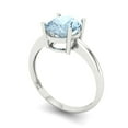 thumbnail image 2 of 2 ctw Solitaire Anniversary Ring for Women | Oval Cut Natural Sky Blue Topaz | Hyperallergenic Solid 18K White Gold, 2 of 5