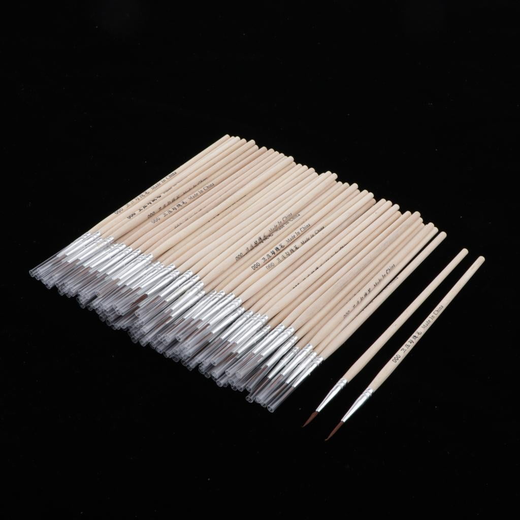 100x Lots Wooden Pointed Tips Brush Painting , 7x2mm