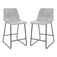 thumbnail image 2 of Merrick Lane 24 inch Faux Leather Counter Height Bucket Seat Stools in Light Gray, Set of 2, 2 of 15