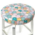 thumbnail image 3 of Lsque Colorful Cute Pig Round Bar chair cushion covers Velvet Fabric Premium Comfort Protects from Scratches and Stains for 14-17 Inch Chair- 13 inch, 3 of 7