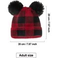 thumbnail image 2 of HESHENG Winter Wool Parent-Child Knitted Hat Lattice Mother Baby Christmas Warm Hat Plaid Beanie Ski Cap, Mom, 2 of 7