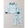 thumbnail image 2 of Kid's 2pcs Pijama, Conjunto De Top De Manga Larga Y Pantalones De Cintura Elástica, Estampado De Ciervo Pingüino Loungewear, Conjunto De PJ Estilo Navideño Cómodo Y Casual Para Niños Niñas, 2 of 4