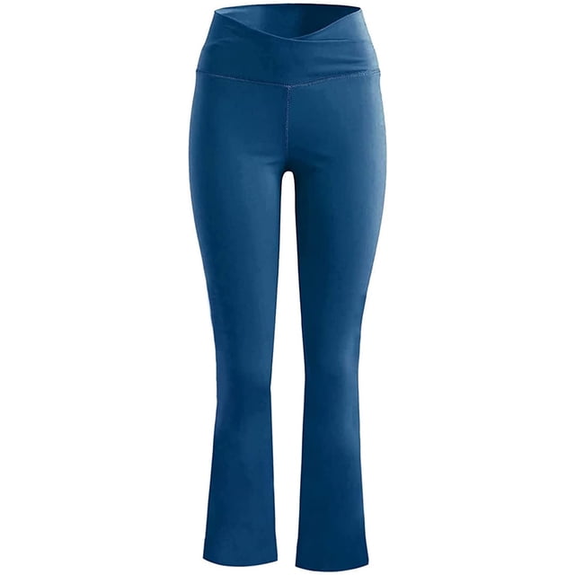 Diconna Women Straight Leg Flared Yoga Pant High Waisted Workout Pants Stretch Trouser Regular Fit Bottom Tummy Contro