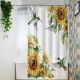 thumbnail image 4 of Shower Curtains for Bathroom-72"x84",Watercolor Sunflower Hummingbird Waterproof Bath Curtain Grommet Shower Curtain Set with Hooks,Spring Floral Plant Leaves Washable Bath Accessories, 4 of 7
