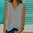 thumbnail image 2 of Tops casuales sexys con cuello en V de verano sin mangas para mujer Tops de chaleco sin mangas con estampado regular Fridja gh6757, 2 of 4