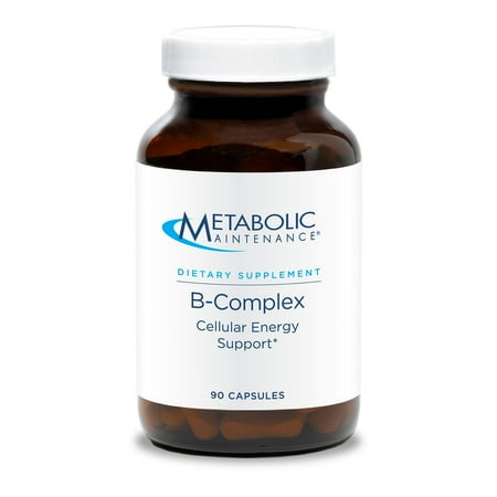 Metabolic Maintenance B Complex - Cellular Energy Support Supplement with L Methylfolate & Niacin - High Potency Vitamin B Complex Containing B-12, B-2, & B-6 (90 Capsules)