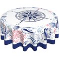 thumbnail image 1 of Nappe Ronde de Mer Nautique 60 Pouces Lavable Réutilisable Décoration Housse de Table pour Cuisine Fête, 1 of 6