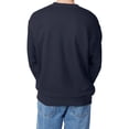 thumbnail image 3 of Hanes Ultimate Cotton Crewneck Sweatshirt, Men's Fleece High-Stitch Sweater, Navy, 3XL, 3 of 5