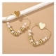 thumbnail image 3 of HomeKingdee Fashion Exaggerated Vintage Peach Heart Earrings with Pearl - Gold Color​en Alloy Dangle Earrings for Women, Ideal for Gifts, Parties, and Holidays, 3 of 5