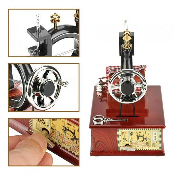 GLOGLOW Caja de música, Máquina de Coser Reloj Caja Musical Caja de música de Almacenamiento de Estilo Vintage para ni?os Amigos Cumplea?os Día de San Valentín Regalo de Navidad Ecomeon no
