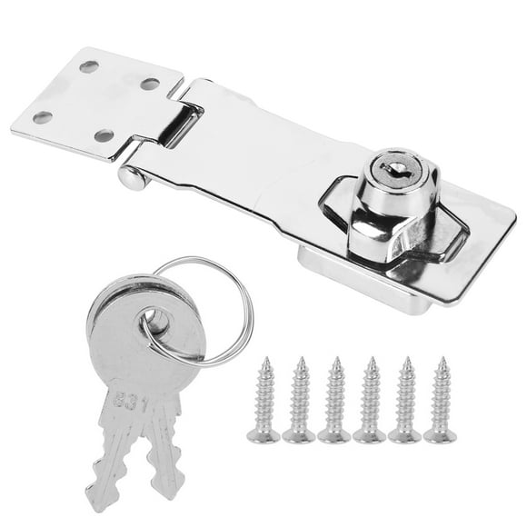 Ccdes Large Keyed Hasp Lock Locking Hasp for Small Doors Drawer Cabinet Household Tool,Stainless Steel Lock,Keyed Hasp Lock