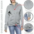 thumbnail image 2 of Women’s Oversize Loose Fit Fleece-Lined Full-Zip Hoodie (S-2XL), 2 of 5