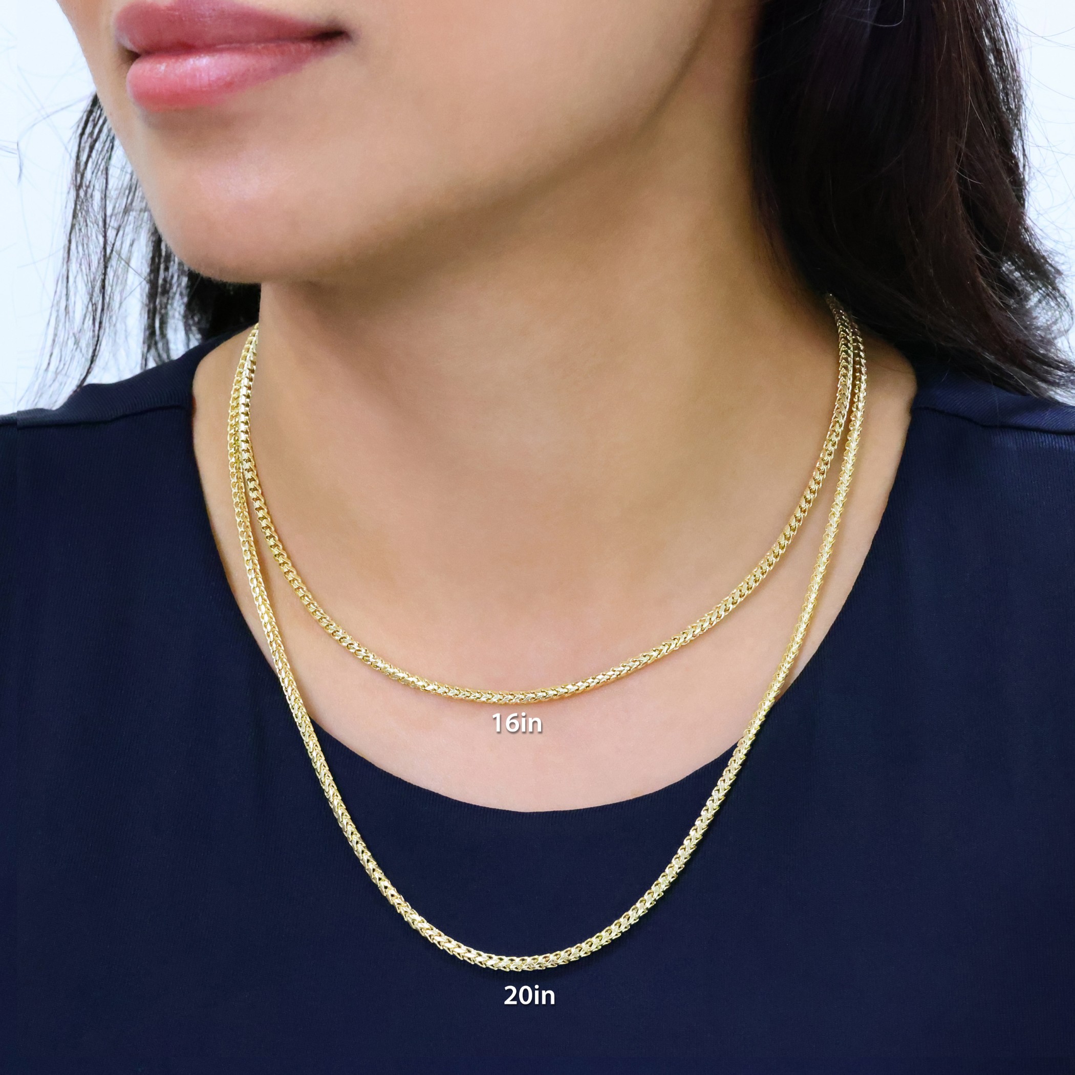 Nuragold 14K Real Yellow Gold Solid Franco Diamond Cut Chain Necklace 16"-30" (0.6mm-6mm) Italian Jewelry for Men & Women