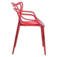 thumbnail image 3 of Pemberly Row Modern Plastic Intertwined Dining Side Chair in Red, 3 of 7
