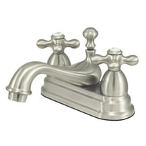 Kingston Brass Restoration Two Handle 4" Centerset Lavatory Faucet with Brass Pop-up