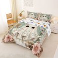 thumbnail image 2 of Manfei Vintage Floral Ghost Queen Comforter Set 3 Pieces, Halloween Romantic Autumn Flowers Comforter Sets Queen, Green Pink Beige,Reversible,1 Comforter and 2 Pillowcases, 2 of 6