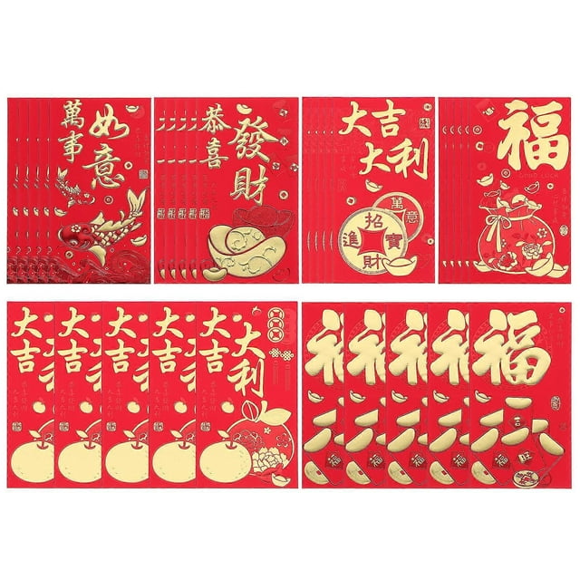 Chinese Festival Lucky Money Red Envelopes Gift Container Creative Design For Special Occasions 30Pcs