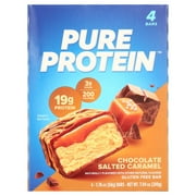 (3 pack) Pure Protein Chocolate Salted Caramel Bar, 20g Protein, Low Sugar, Gluten Free, 1.76 oz, 4 Count