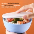 thumbnail image 4 of 4 Pack 5.9 inch Unbreakable Wheat's Straw Bowl with Lid Reusable Food, Salad, Fruits, Snacks Bowls Lightweight Dishwasher & Microwave Safe, 4 of 8